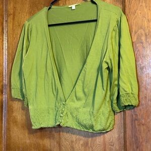 Gianni Bini Green Cropped Cardigan